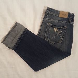Anchor Blue cropped distressed jeans